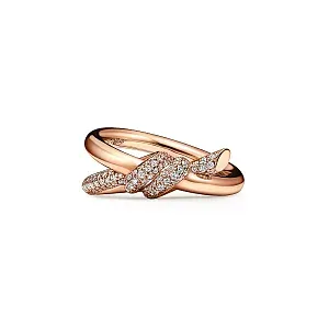 Tiffany & Co. Кольцо Knot Double Row Ring with Diamonds Rose Gold - фото 1