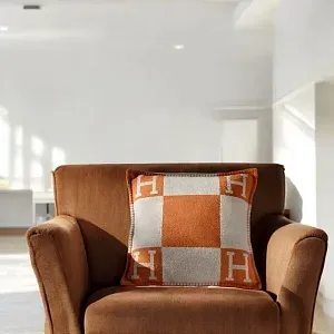 Hermès Подушка Avalon 50 см Ecru / Potiron - фото 2