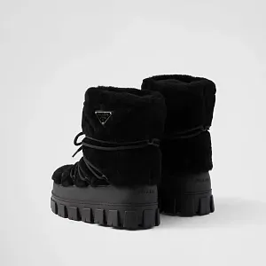 Prada Ботильоны apres-ski из овчины Black - фото 4