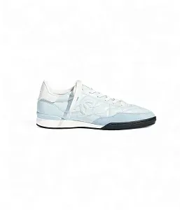 Chanel Кожаные кроссовки Light Blue/White - фото 1