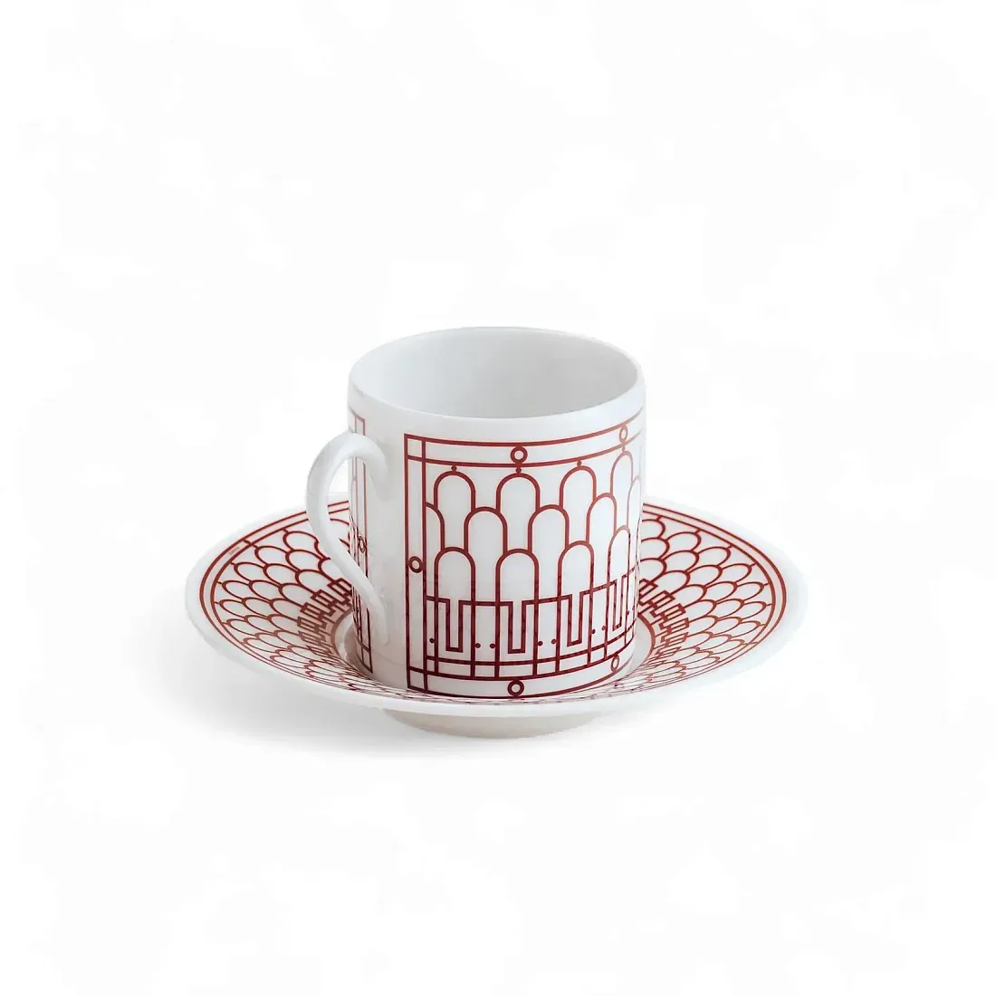 Hermès Кофейная чашка с блюдцем H Deco rouge - фото 3