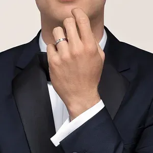 Cartier Обручальное кольцо с одним бриллиантом C de Men Platinum - фото 2