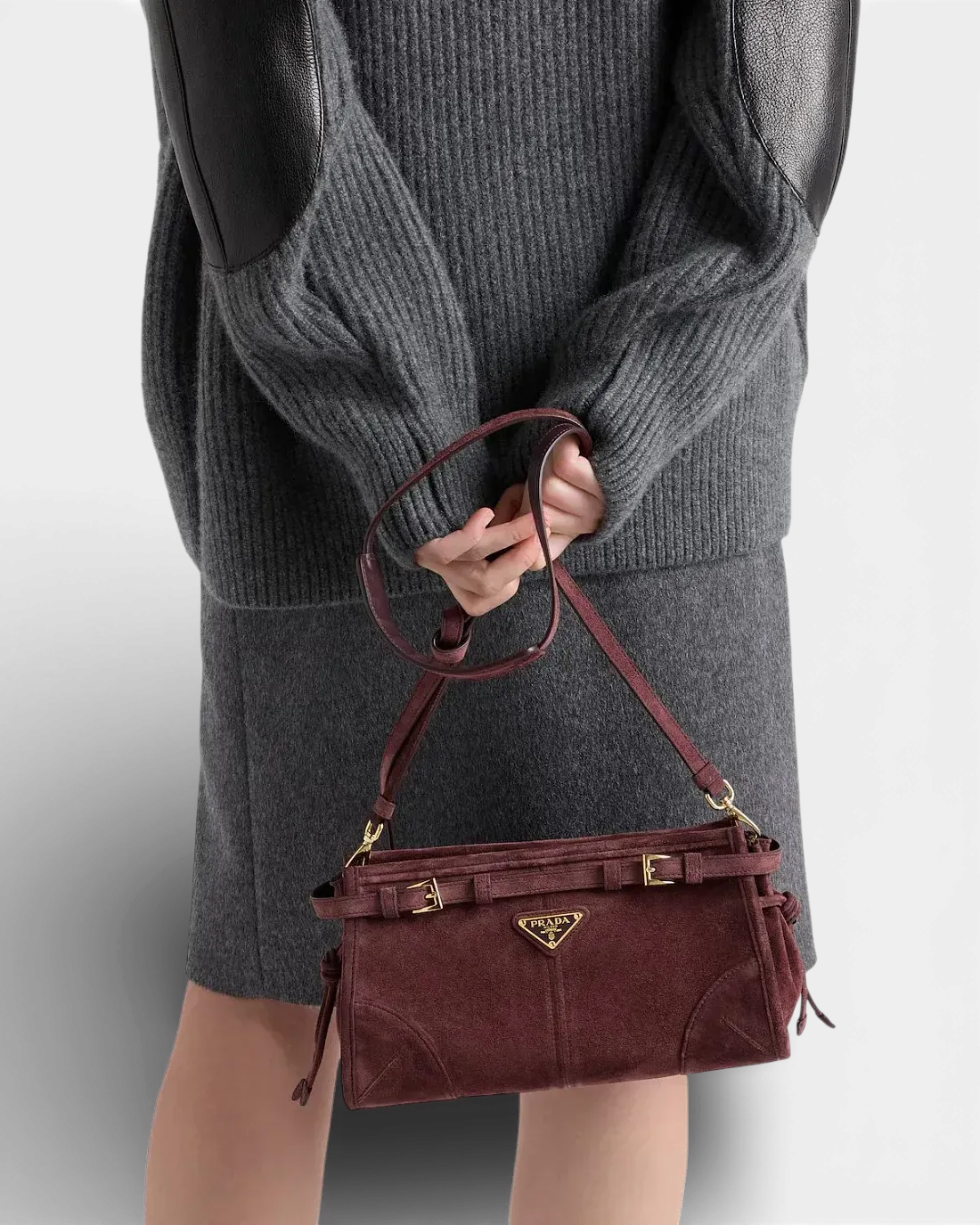Prada Сумка Bonnie small suede shoulder - фото 7