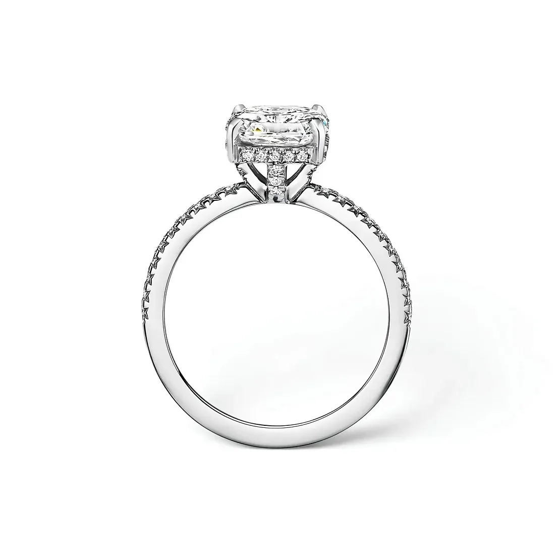 Tiffany & Co. Помолвочное кольцо True Engagement Ring with a True Diamond and a Platinum Diamond Band - фото 4