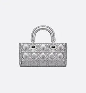 Dior Сумка Lady D-Joy silver-tone metallic маленького формата - фото 3