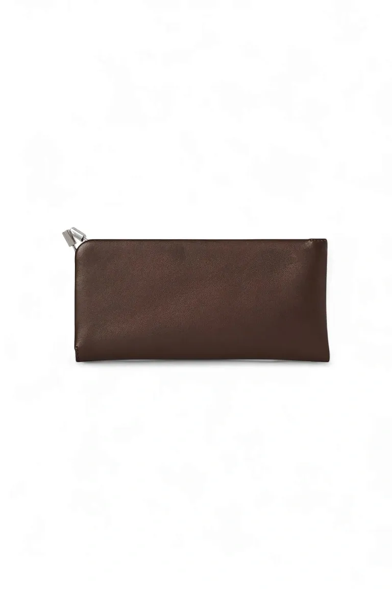Футляр для солнцезащитных очков Clasp Black из кожи The Row Brown Melange - фото 1