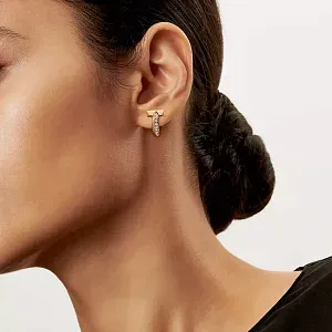 Tiffany & Co. Серьги T T1 Hoop Earrings with Diamonds Yellow Gold - фото 2