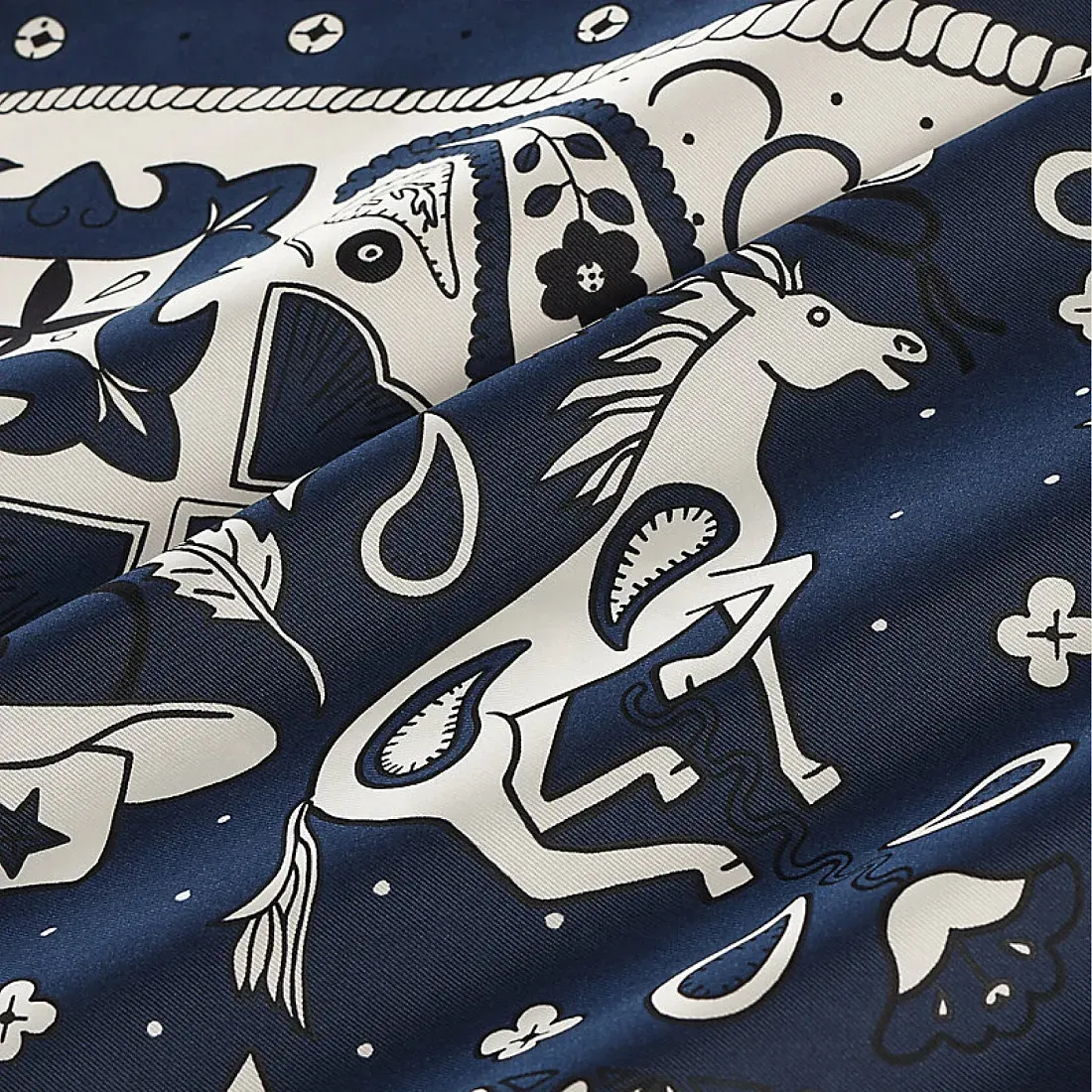 Hermès Шелковая бандана Animaux 55 - фото 3