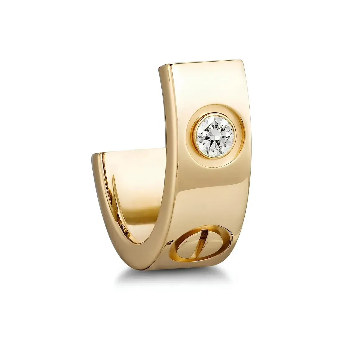 Cartier Серьги Love hoop earrings, classic model, 2 diamonds Yellow Gold - фото 4