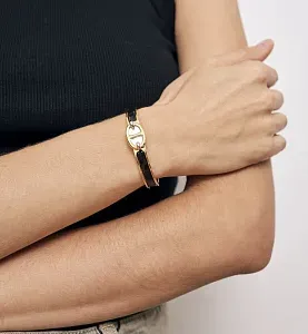 Hermès Браслет Mini Clic Chaine d'Ancre Black Gold Hardware - фото 2
