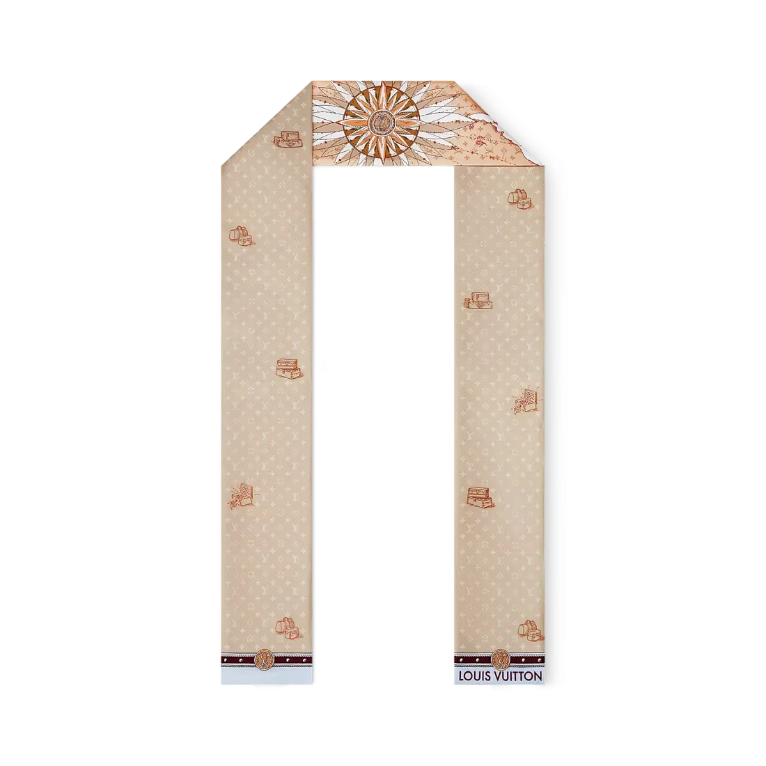 Louis Vuitton Шелковая лента Map Beige - фото 3