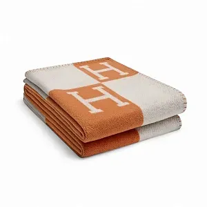Hermès Плед Avalon Ecru / Potiron - фото 3