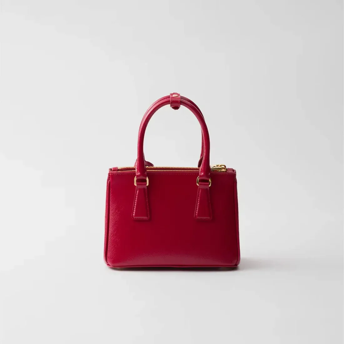 Prada Мини-сумка Galleria из лакированной сафьяновой кожи Cherry Red - фото 4
