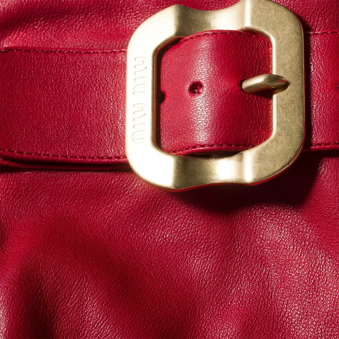 Miu Miu Сапоги из кожи наппа с пряжкой Red - фото 3
