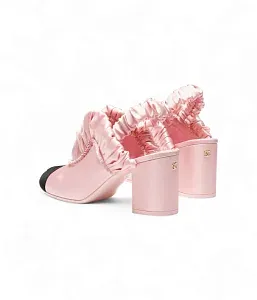 Chanel Атласные слингбэки Rose/Black - фото 2