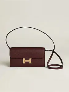 Hermès Кошелек Constance To Go Rouge Sellier Epsom Gold Hardware - фото 1