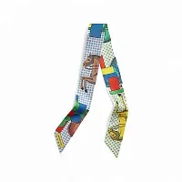 Hermès Шелковая лента Twilly Blanc / Vert / Multicolore - фото 1