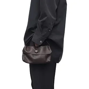 The Row Сумка Sally Black из кожи Dark Brown - фото 2