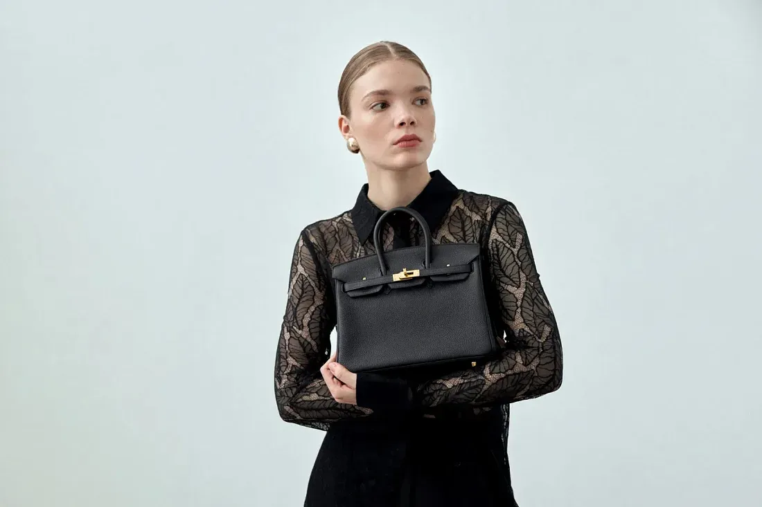 Hermès Сумка Birkin 25 Noir Togo Rose Gold Hardware - фото 4