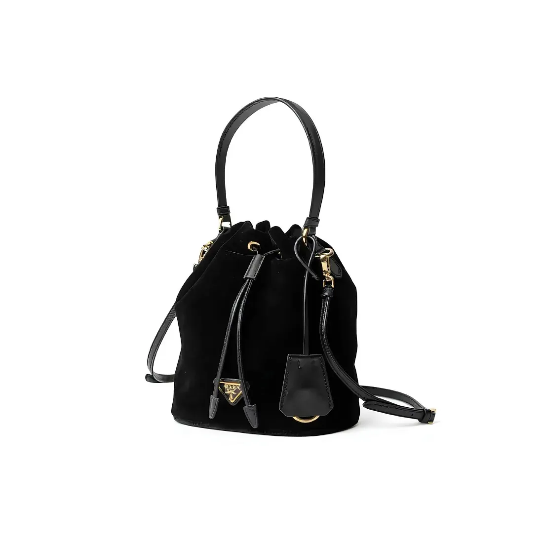 Prada Вельветовая мини-сумка с деталями из наппа-кожи - фото 4