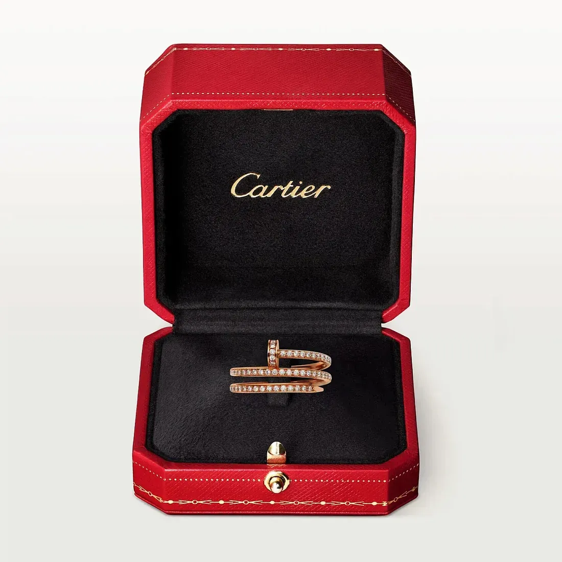 Cartier Двойное кольцо с бриллиантовым паве Juste Un Clou Rose Gold - фото 3