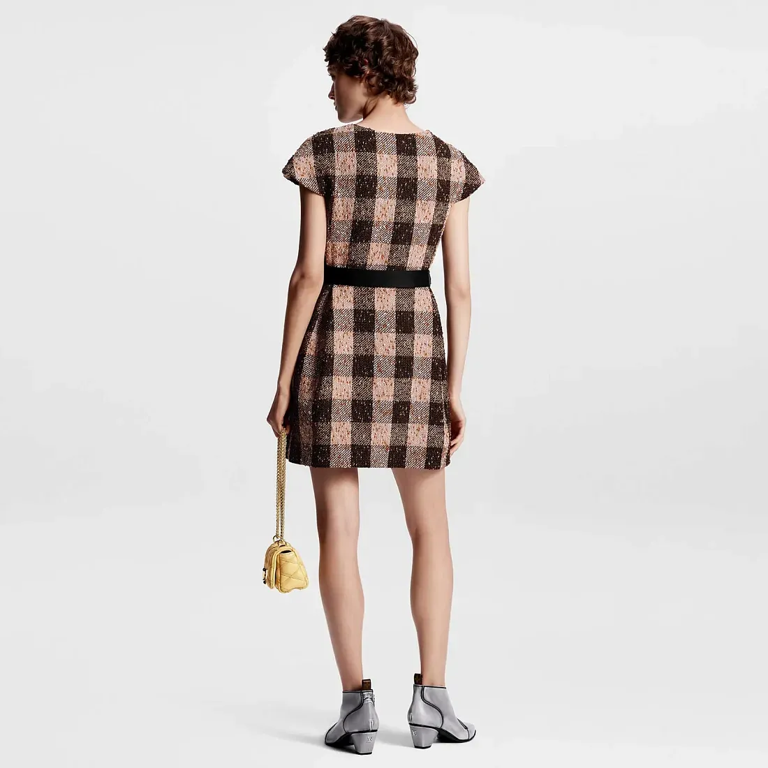 Louis Vuitton Платье Utility из твида в клетку - фото 5