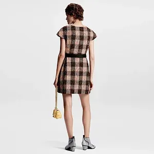 Louis Vuitton Платье Utility из твида в клетку - фото 5