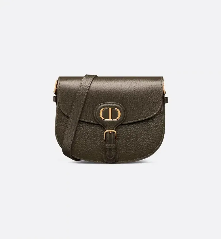 Сумка Bobby grained calfskin среднего формата Dior Khaki - фото 1