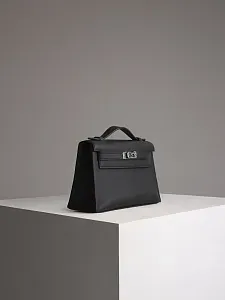 Hermès Сумка Pochette Kelly Mini Black Swift Palladium Hardware - фото 5