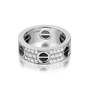 Cartier Кольцо Love ring, classic model, paved, ceramic, - фото 1