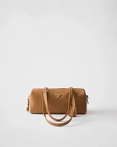 Prada Кожаная сумка среднего размера с верхней ручкой и замком Caramel - фото 1