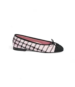 Chanel Твидовые балетки Rose/Black - фото 1