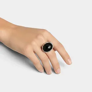 Tiffany & Co. Кольцо Elsa Peretti Cabochon ring in 925 sterling silver and black nephrite jade - фото 2