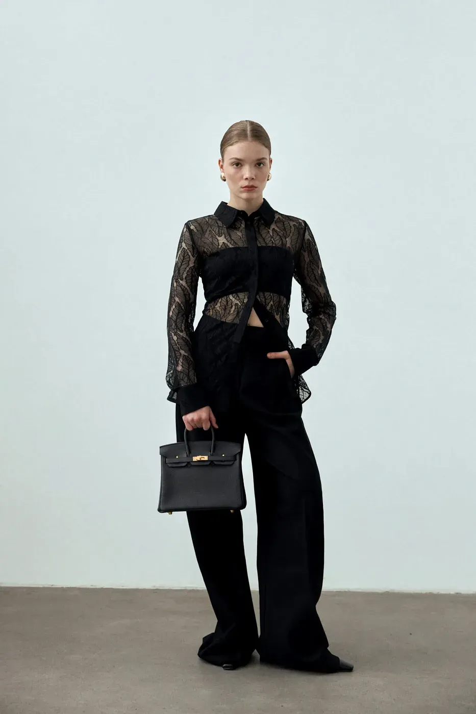 Hermès Сумка Birkin 25 Noir Togo Rose Gold Hardware - фото 2