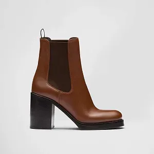 Prada Ботинки из кожи Cognac - фото 3