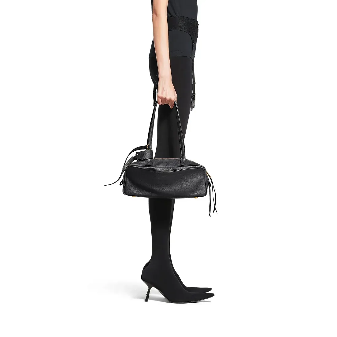 Balenciaga Сумка Carrie Bowling маленького формата Black - фото 8