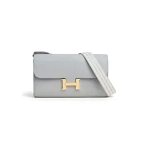 Hermès Мини-сумка Constance To Go Bleu Glacier Gris Pale Epsom Cordage Strap - фото 2