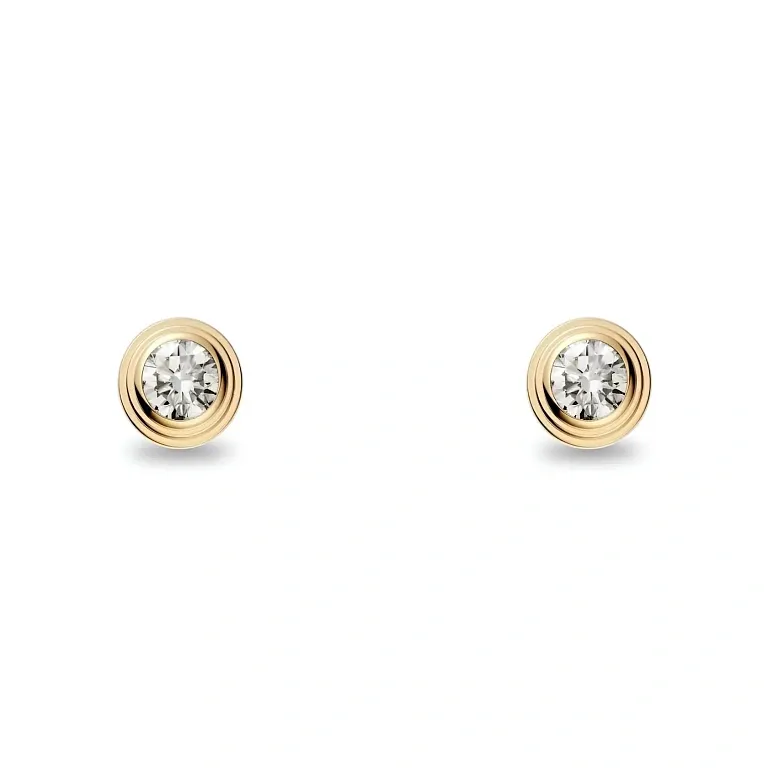 Серьги Cartier d'Amour stud earrings, 2 diamonds, small model Yellow Gold - фото 1