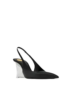 Saint Laurent Туфли-лодочки Miller из полированной кожи Noir - фото 3