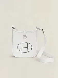 Hermès Сумка Evelyne Mini 16 New White Clemence Palladium Hardware - фото 1