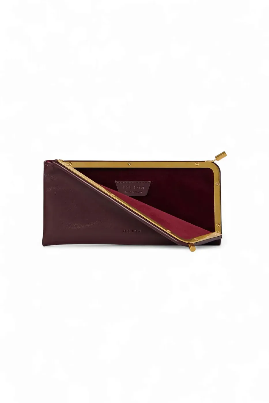 The Row Футляр для солнцезащитных очков Clasp Black из кожи Borgogna - фото 3