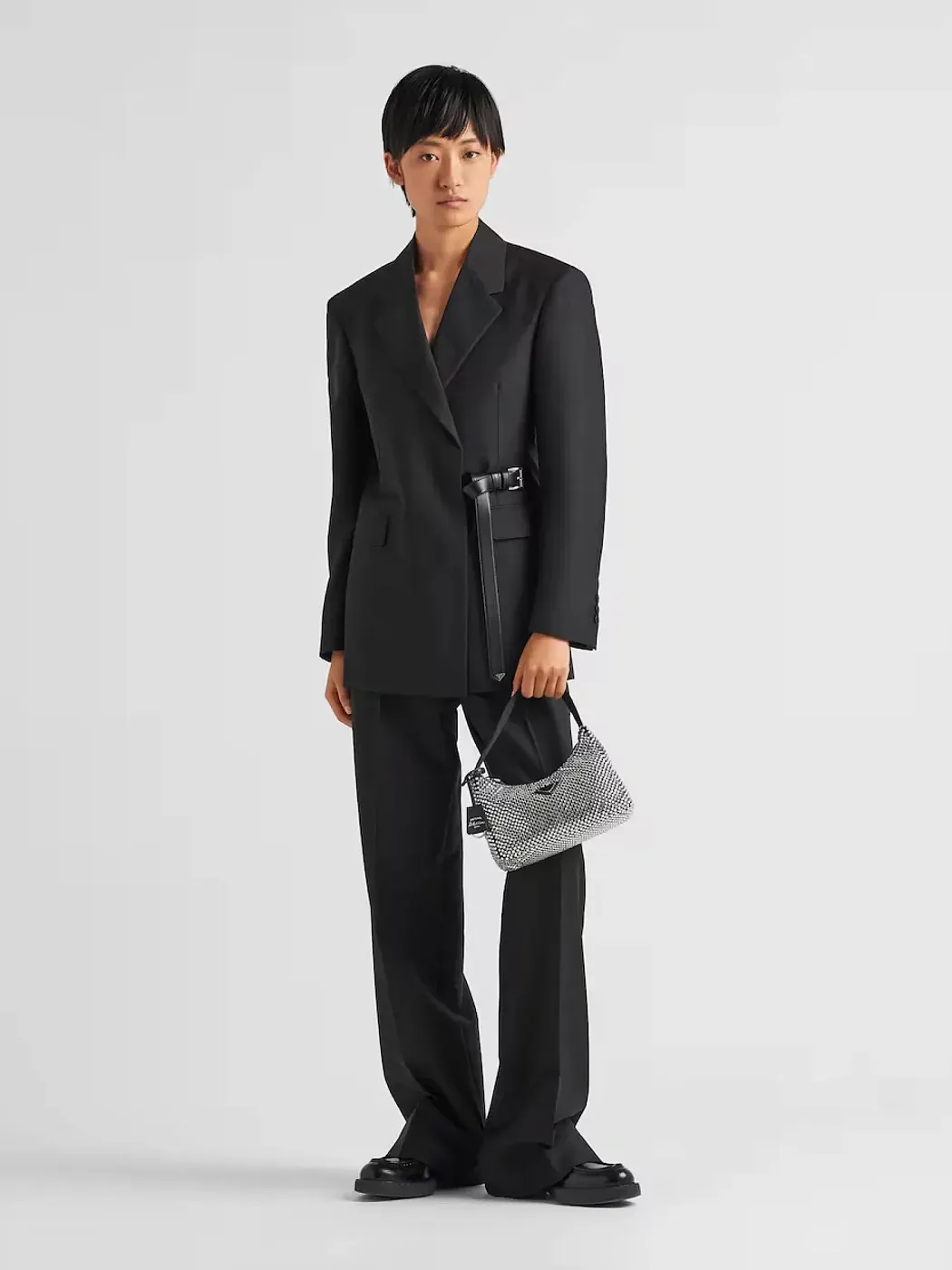 Prada Мини-сумка из сатина с кристаллами Crystal - фото 6