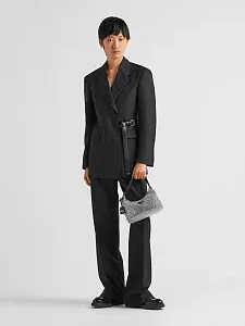 Prada Мини-сумка из сатина с кристаллами Crystal - фото 6