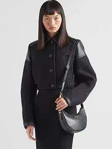 Prada Маленькая кожаная сумка через плечо Arque Black - фото 9