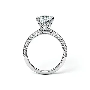 Tiffany & Co. Помолвочное кольцо Setting Engagement Ring with a Pave Diamond Band in Platinum - фото 5