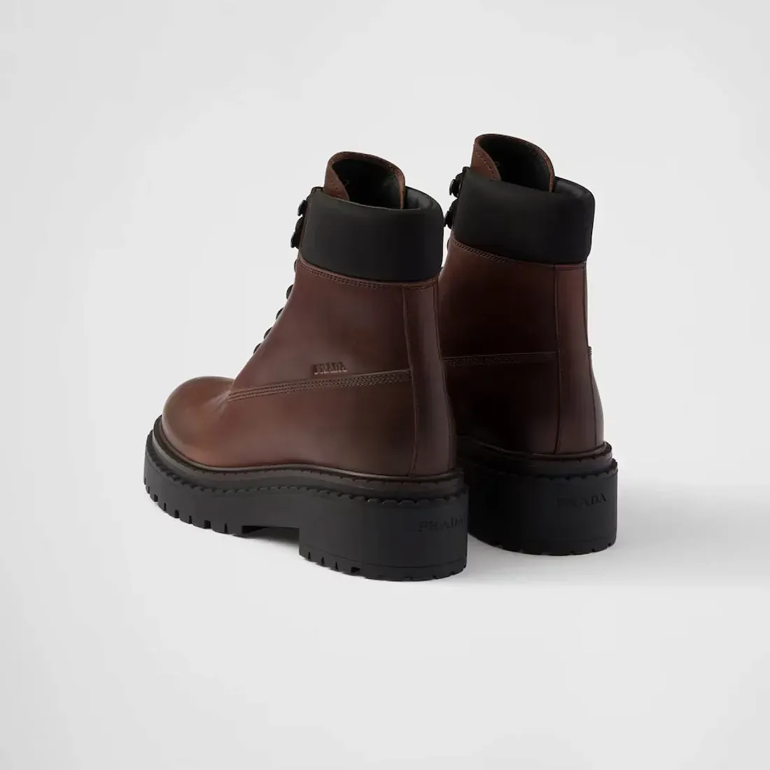 Prada Ботинки из кожи и Re-Nylon Ebony - фото 5