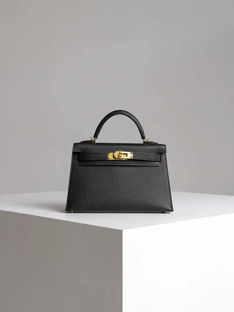 Сумка Hermes Kelly 20 Mini Black Epsom Gold Hardware - фото 1