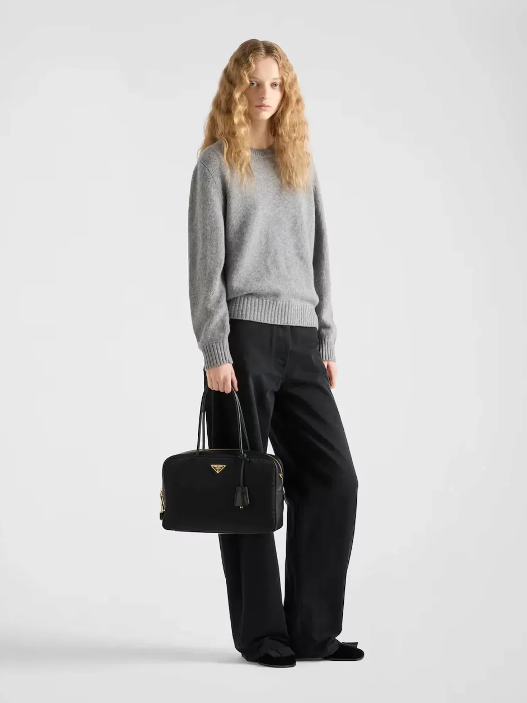 Prada Большая сумка с верхними ручками из Re-Nylon и кожи с замком - фото 8