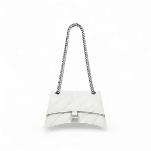 Balenciaga Сумка Crush Chain Quilted in Optic White маленького формата Optic White - фото 1