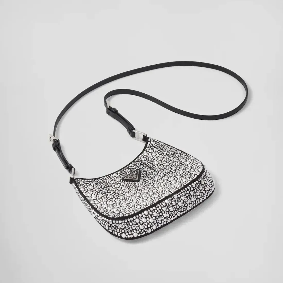 Prada Сумка Cleo из сатина с кристаллами Metal - фото 4